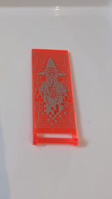 7x3 Flagge mit Stangengriff und Merlok-Hologrammmuster transparent neonorange