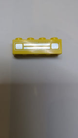 1x4 Stein mit Autogrill-Chrommuster (geprägter Druck) gelb