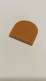 NEU 2 x 2 Fliese, rund,  Halbkreis, erweitert nougat (medium)