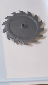 9x9 Technic Kreissägeblatt mit Stiftloch und Zähnen in gleicher Richtung pearlsilber