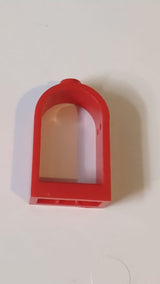 1x2x2 2/3 Fenster mit abgerundeter Oberseite rot