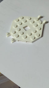 6x6 Bootsmast Plattform mit 4 Clips weiß