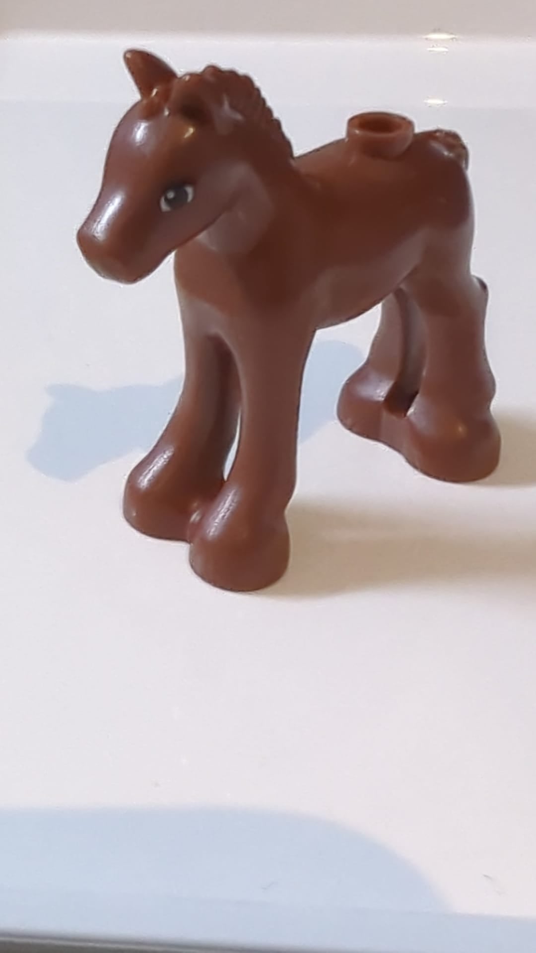Pferd, Mini-Puppenstil, Fohlen mit rotbraunen und weißen Augen und dreifachen schwarzen Wimpern neubraun