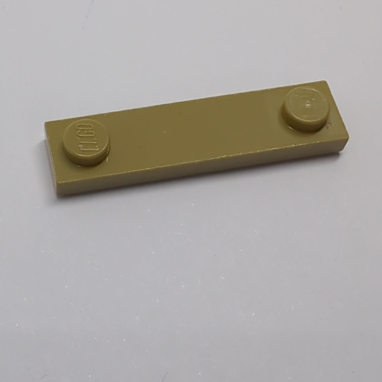 NEU Platte, Modifiziert 1 x 4 mit 2 Noppen mit Rille dunkelbeige