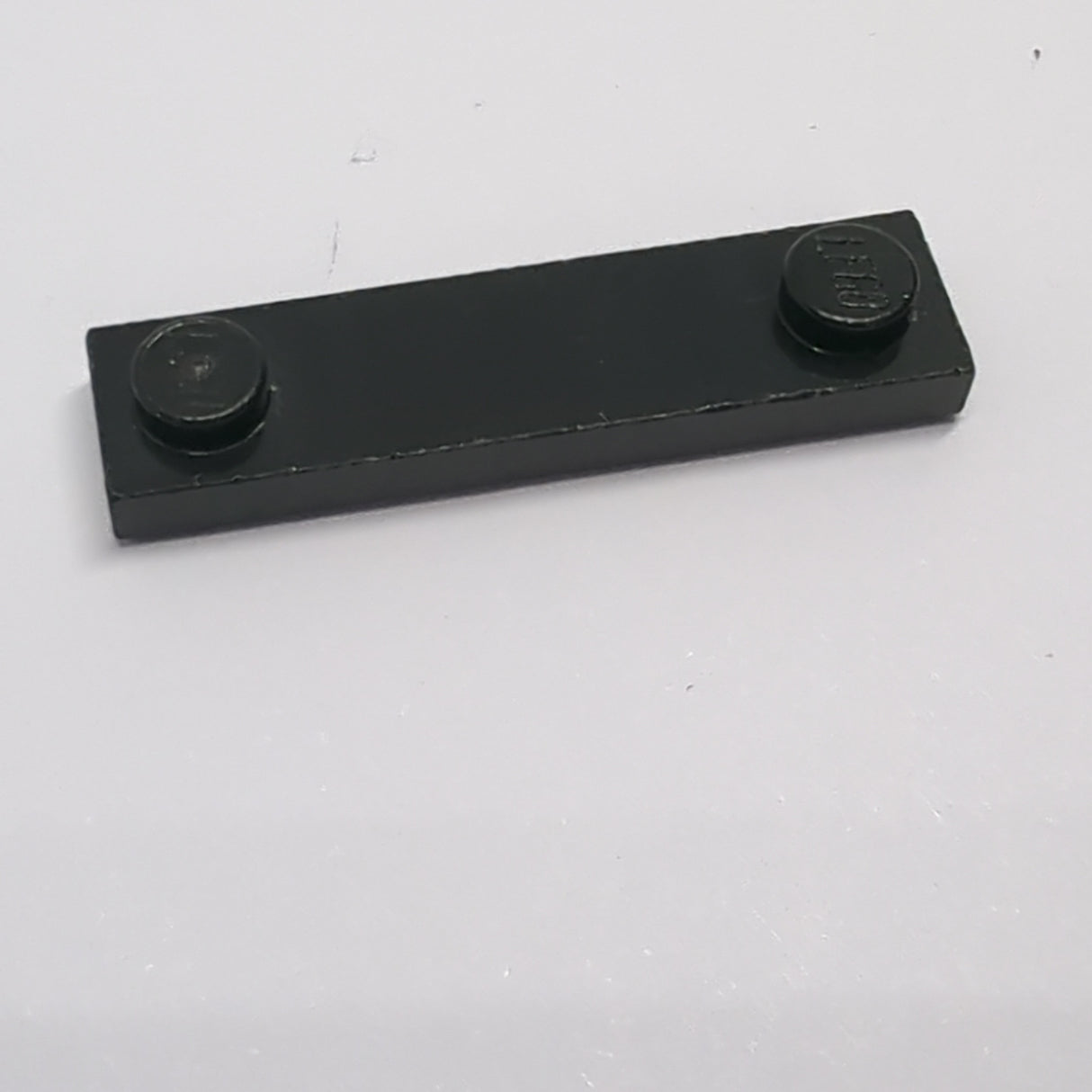 NEU Platte, Modifiziert 1 x 4 mit 2 Noppen mit Rille schwarz