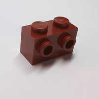 1x2 modifizierter Stein mit 2 Noppen an einer Seite dunkelrot dark red