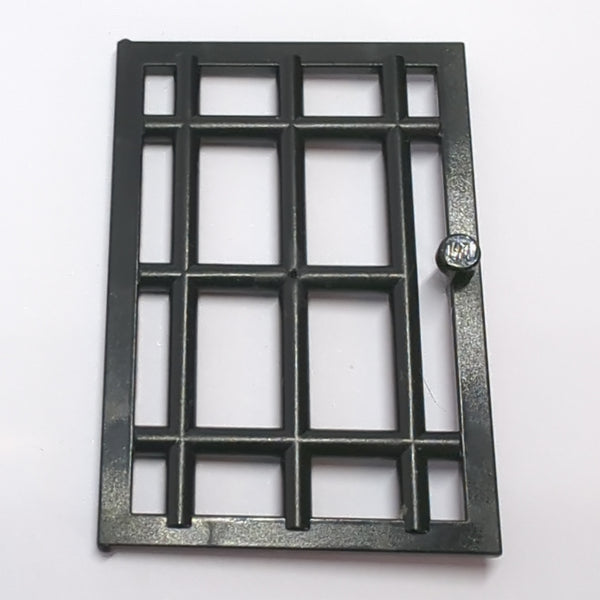 1x6x7 Gittertür / Gitterfenster / Gefängnistür mit Stangen schwarz black