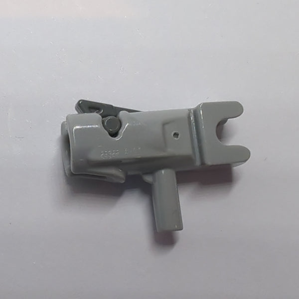 Minifig, Waffe Weapon Gun, Mini Blaster Star Wars Fire Nozzle with Towball Socket and Dark Bluish Gray Trigger neuhellgrau light bluish gray