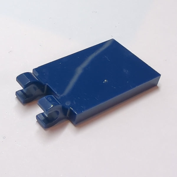 2x3 modifizierte Fliese mit 2 O-Clips dunkelblau dark blue