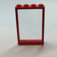 1x4x5 Fenster mit fester Scheibe rot red