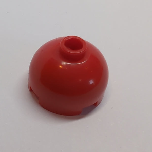 2x2 Rundstein Kuppel Oberteil mit geblockter Noppe, ohne Achshalter rot red