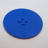 8x8 Rundfliese eben mit 4 Noppen mittig blau blue