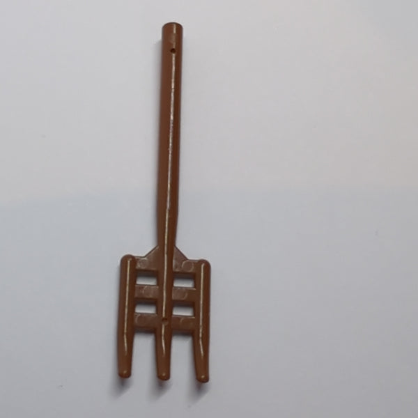 Utensil Minifigur Mistgabel Softplastik, flaches Ende Typ 2 neubraun reddish brown