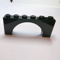 1x6x2 Bogenstein, ohne Querstrebe/ Support schwarz black