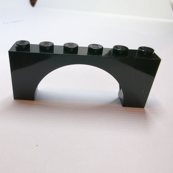 1x6x2 Bogenstein, ohne Querstrebe/ Support schwarz black