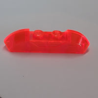 4x1 Dachstein gebogen mit zwei Noppen transparent neonorange trans-neon orange