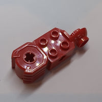 2x2 Technik Stein modifiziert mit Achsloch, Rotation Joint Ball Half (Vertical Side), Vertical Axle Hole End (Fist), rot red