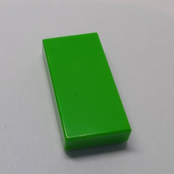 NEU Tile 1 x 2 with Groove mediumgrün bright green