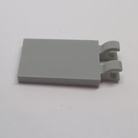 NEU Tile, Modified 2x3 with 2 Open O Clips neuhellgrau light bluish gray