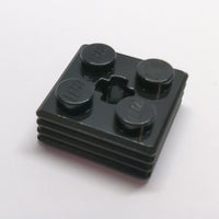 NEU Brick, Modified 2x2x2/3 Ribbed with Axle Hole Schwarz black