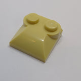 NEU Bogenstein 2 x 2 x 2/3 mit 2 Noppen und gebogenen Seiten beige