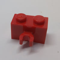 NEU Brick, Modified 1 x 2 with Open O Clip Thick (Vertical Grip) rot red