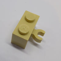 NEU Brick, Modified 1 x 2 with Open O Clip Thick (Vertical Grip) beige tan