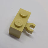 NEU Brick, Modified 1 x 2 with Open O Clip Thick (Vertical Grip) beige tan