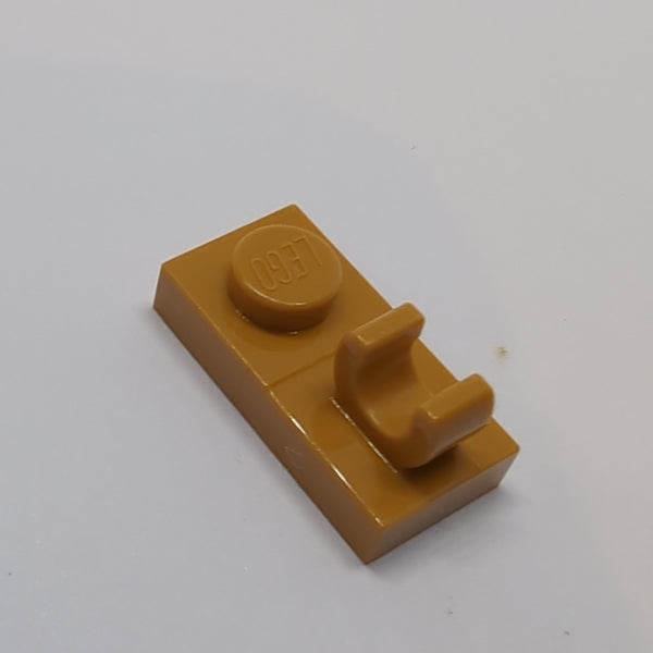 NEU Plate, Modified 1x2 with Open O Clip on Top nougat medium nougat