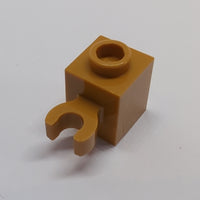 NEU Brick, Modified 1x1 with Open O Clip (Vertical Grip) - Hollow Stud nougat medium nougat