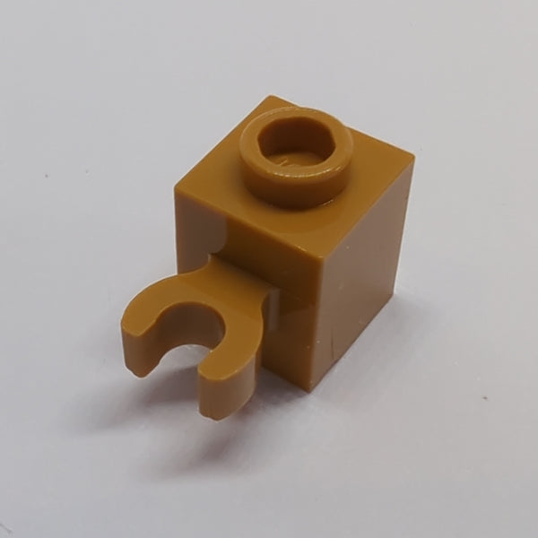 NEU Brick, Modified 1x1 with Open O Clip (Vertical Grip) - Hollow Stud nougat medium nougat