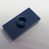 NEU Platte, modifiziert 1 x 2 mit Noppe, Nut und Noppenhalter (Jumper) dunkelblau