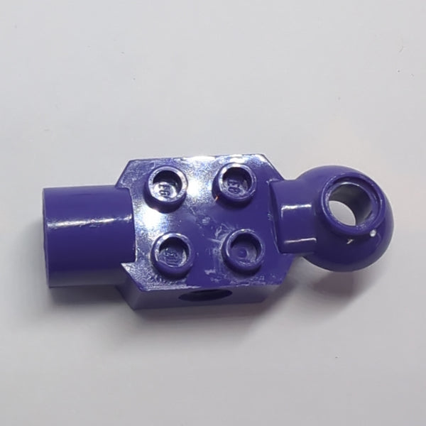 2x2 Technik Stein modifiziert mit Pinloch, Drehgelenkkugel halb (horizontale Oberseite), Drehgelenkpfanne lila dark purple