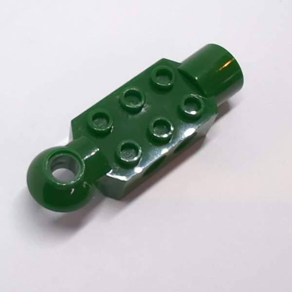 2x3 Technik Stein modifiziert mit Pinloch, Drehgelenkkugel halb (horizontale Oberseite), Drehgelenkpfanne dunkelgrün dark green