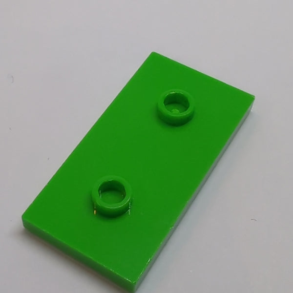 2x4 Platte/Fliese modifiziert mit 2 Noppen (Doppel Jumper) mediumgrün bright green