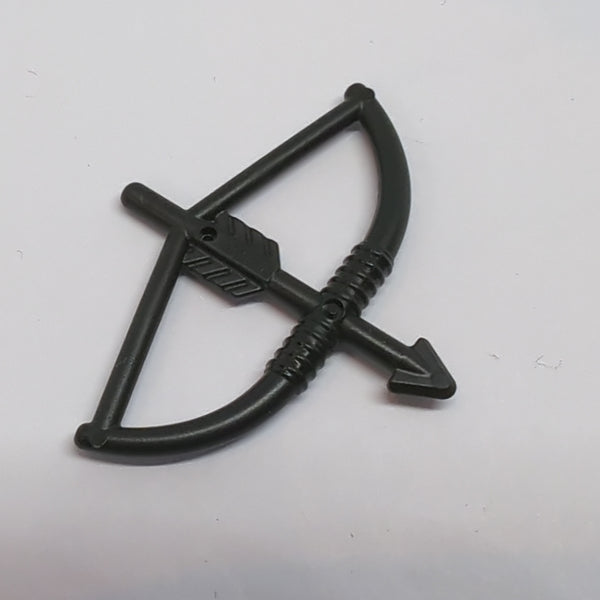 NEU Minifigure, Weapon Bow, Longbow with Arrow Drawn schwarz black