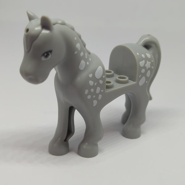 Pferd mit 2x2 Ausschnitt, graue Augen, drei Wimpern, neuhellgrau light bluish gray
