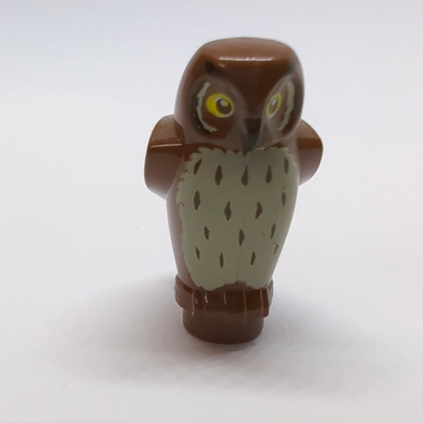 Eule Owl, Angular Features with Black Beak, Yellow Eyes, and Tan Chest Feathers Pattern (HP Pigwidgeon) neubraun reddish brown