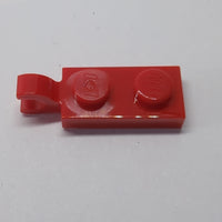 NEU Plate, Modified 1 x 2 with Clip on End (Horizontal Grip) rot red