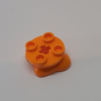 NEU Legs with Plate Round 2 x 2 and Axle Hole - 2 Feet orange orange