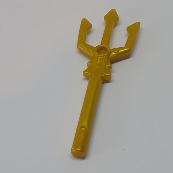 NEU Minifigure, Weapon Trident pearlgold pearl gold
