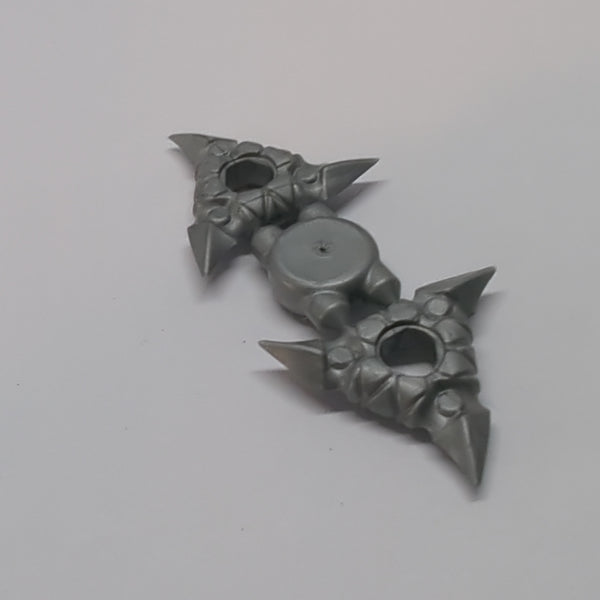 NEU Minifigure, Weapon Throwing Star &#40;Shuriken&#41; with Textured Grips, 2 on Sprue pearlsilber flat silver