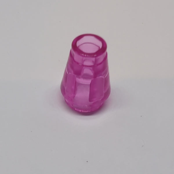 NEU Cone 1 x 1 with Top Groove transparent knallpink trans-dark pink