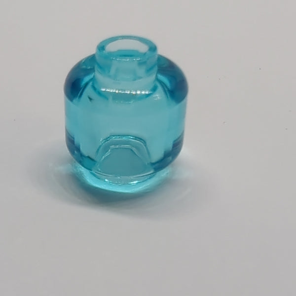 NEU Minifigure, Head (Plain) - Vented Stud transparent hellblau trans-light blue