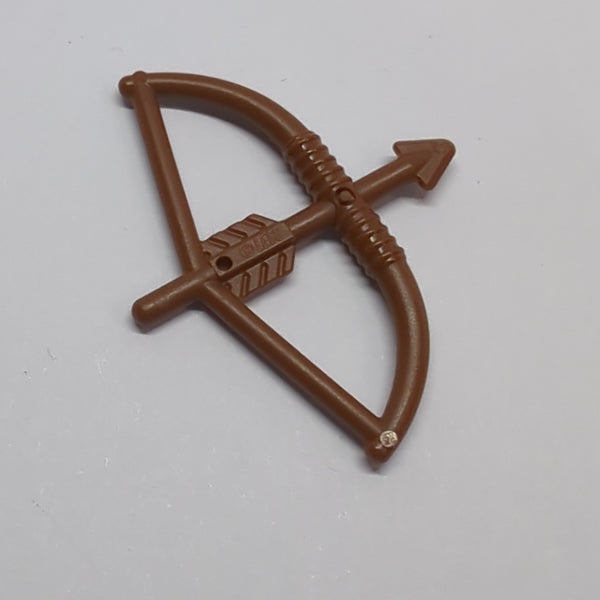 NEU Minifigure, Weapon Bow, Longbow with Arrow Drawn neubraun reddish brown