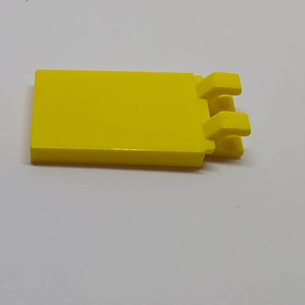2x3 modifizierte Fliese mit 2 Clips gewinkelt gelb yellow
