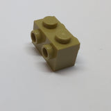 NEU Stein, modifiziert 1 x 2 mit Noppen an den Seiten dunkelbeige
