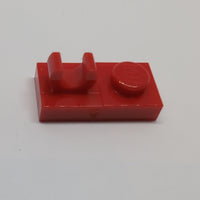 NEU Plate, Modified 1 x 2 with Open O Clip on Top rot red