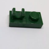 NEU Plate, Modified 1 x 2 with Clip with Center Cut on Top dunkelgrün dark green