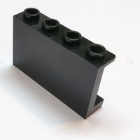 NEU Panel 1 x 4 x 2 with Side Supports - Hollow Studs schwarz black